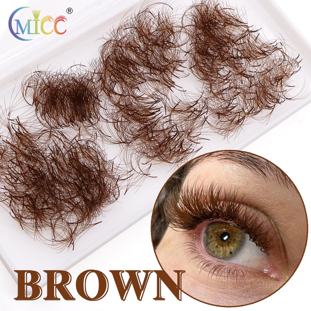 Eyelash Extension Hybrid - 1000 مراوح PBT الهجين البني مسبقة