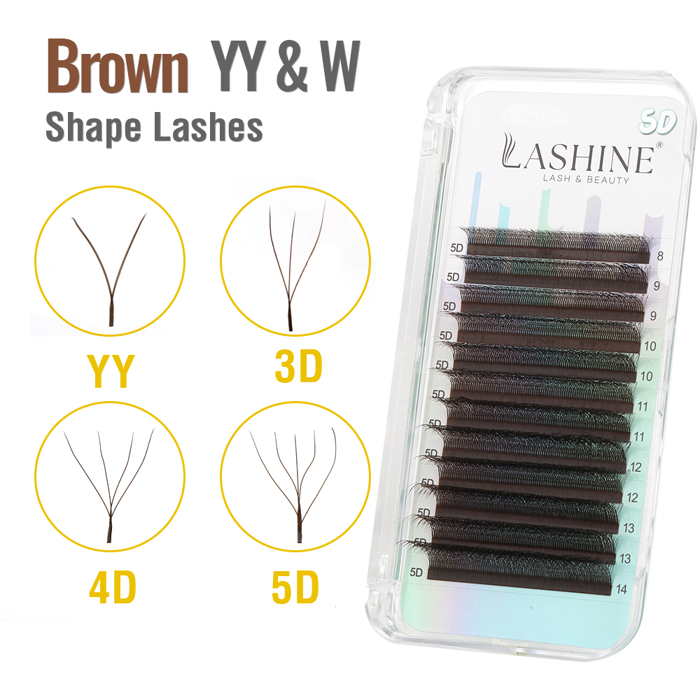 Eyelash Extension Yelix - رموش صناعية من LASHINE بلون بني،