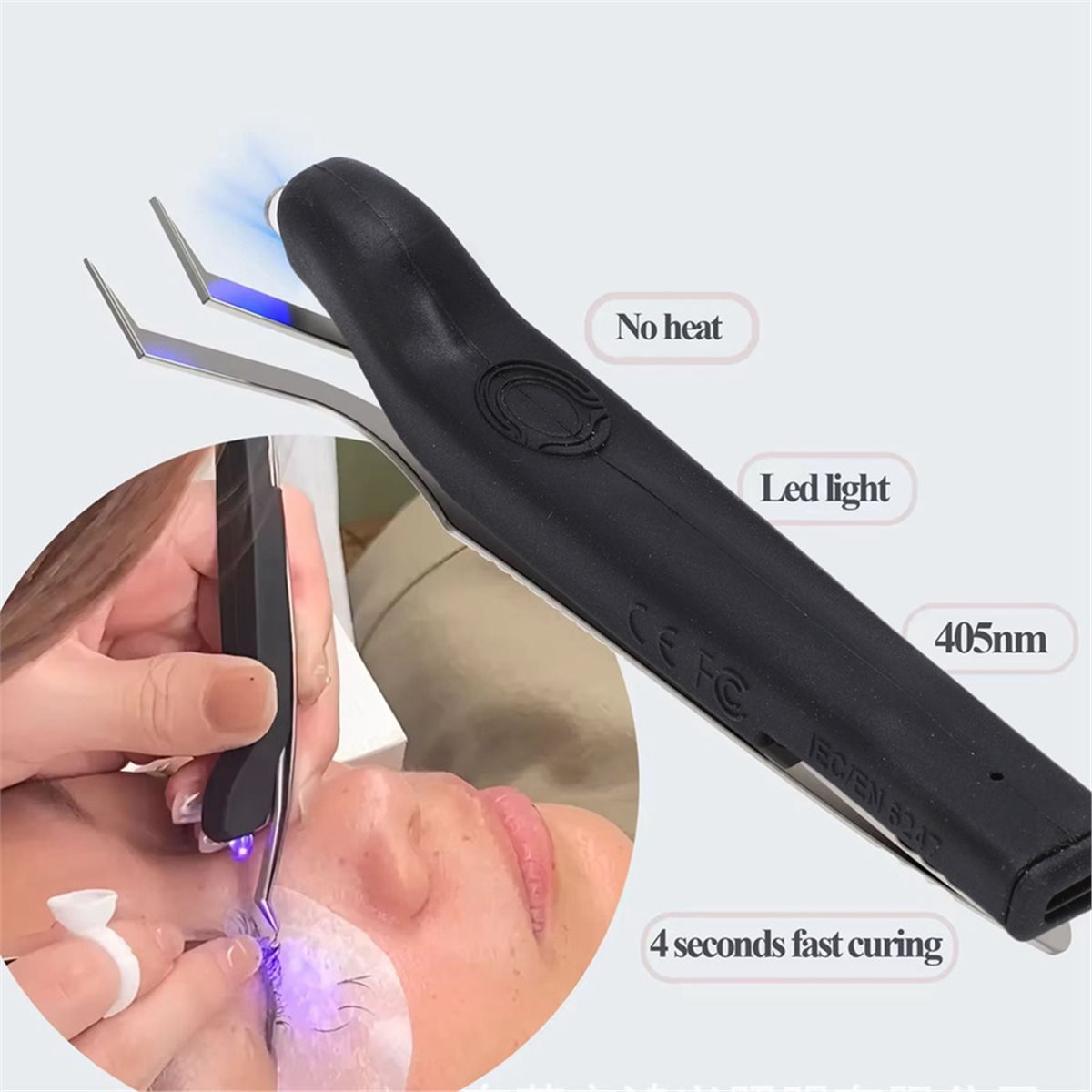 Eyelash Extension Uv - ملاقط مفيدة قابلة لإعادة الشحن بالأشعة