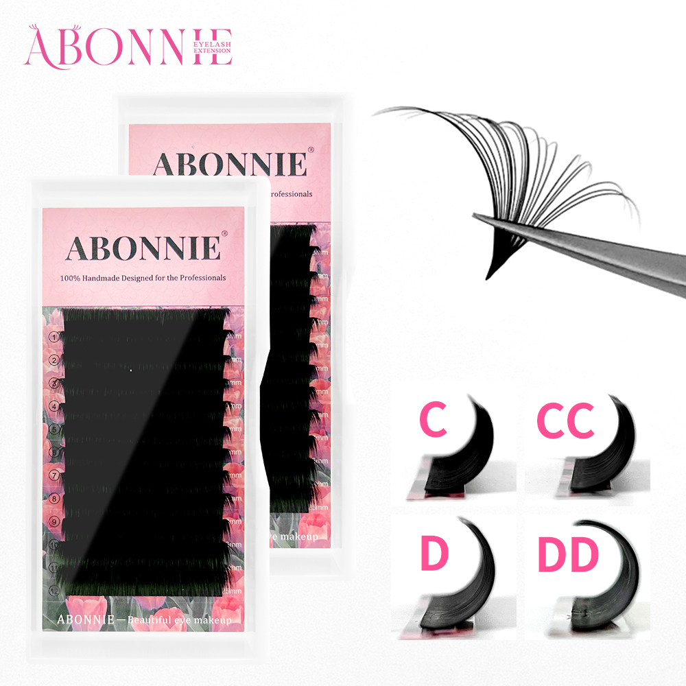 ABONNIE ماتي الأسود سهلة مروحة - مراجعة Eyelash Extension Hybrid وسعره